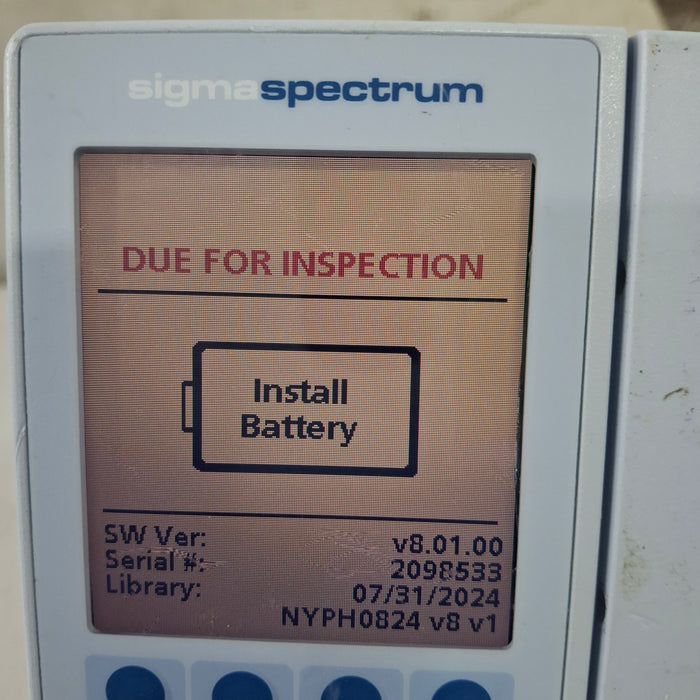 Baxter Baxter Sigma Spectrum 8.01.00 w/o Battery Infusion Pump Infusion Pump reLink Medical