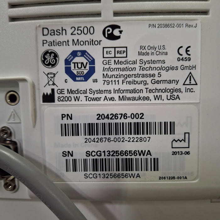 GE Healthcare Dash 2500 Patient Monitor