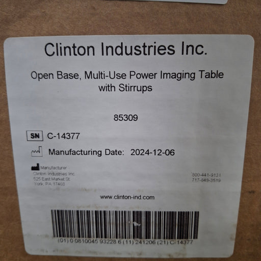 Clinton Industries Clinton Industries 85309 Open Base, Multi-Use Power Imaging Table C-Arms & Tables reLink Medical