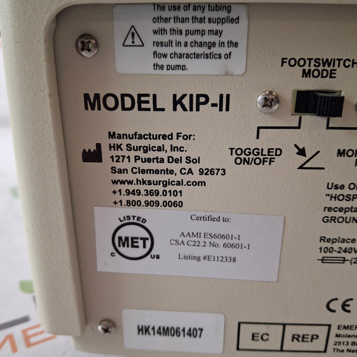 HK Surgical, Inc HK Surgical, Inc KIP-II Infiltration Pump Surgical Equipment reLink Medical