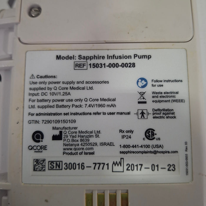 QCore Medical QCore Medical Sapphire Multi-Therapy Infusion Pump Infusion Pump reLink Medical