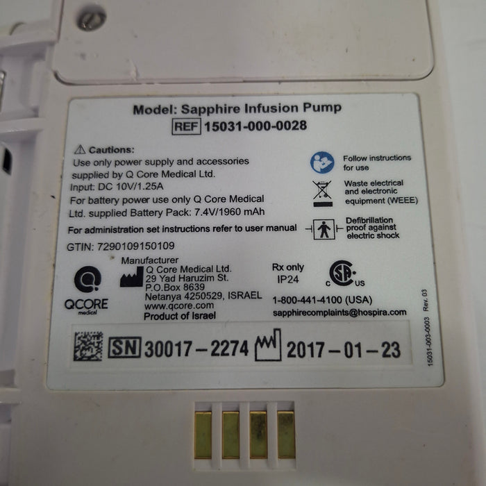 QCore Medical QCore Medical Sapphire Multi-Therapy Infusion Pump Infusion Pump reLink Medical