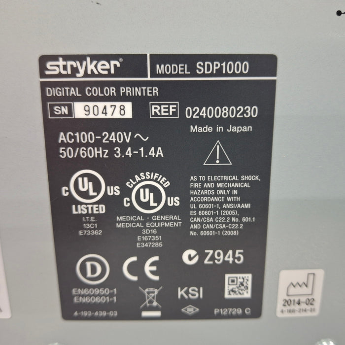 Stryker Stryker SDP1000 Digital Color Printer Rigid Endoscopy reLink Medical