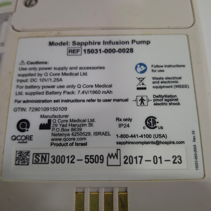 QCore Medical QCore Medical Sapphire Multi-Therapy Infusion Pump Infusion Pump reLink Medical