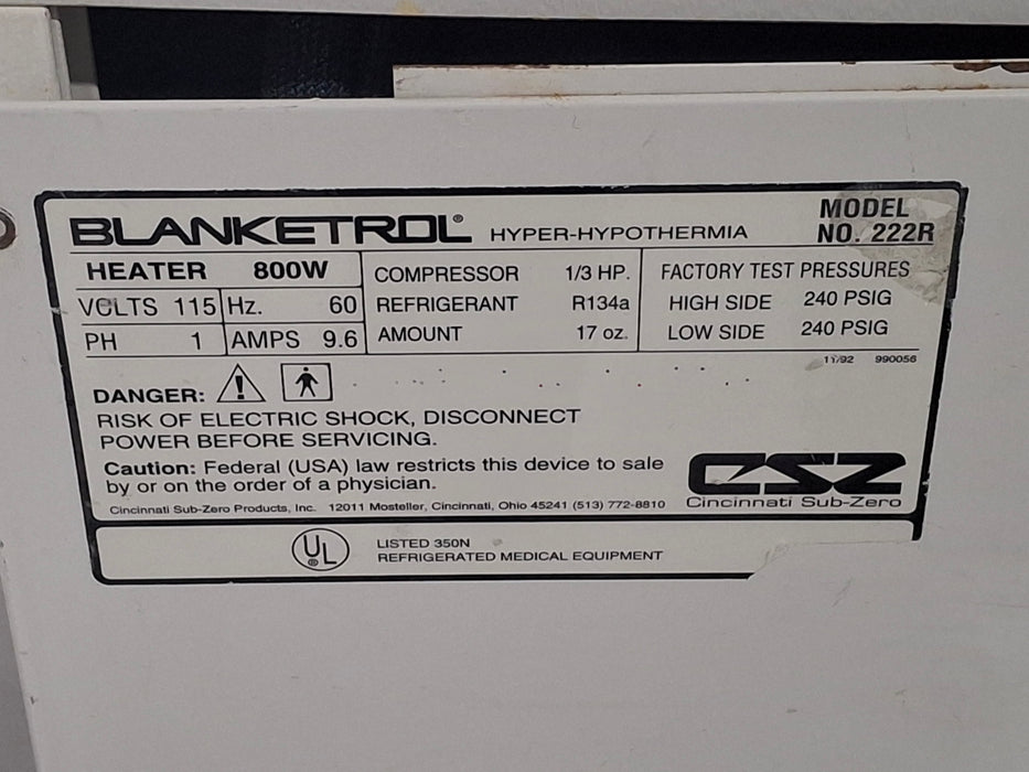 Cincinnati Sub-Zero CSZ Blanketrol II Hyper/Hyporthermia Unit