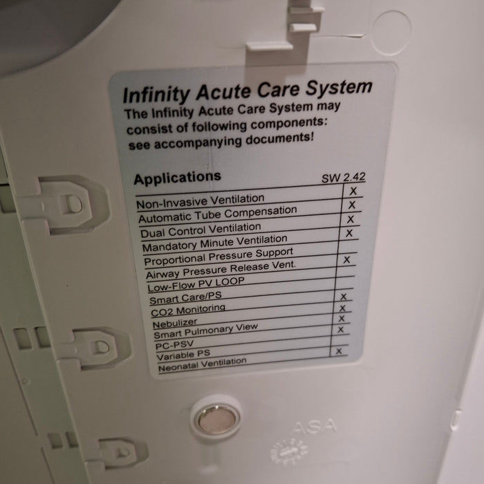 Draeger Medical Evita Infinity V500 Ventilator