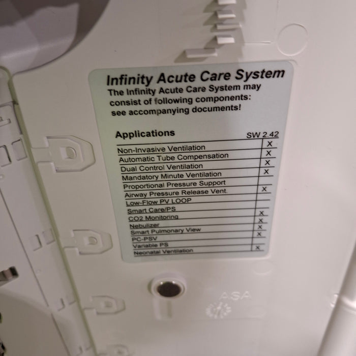 Draeger Medical Draeger Medical Evita Infinity V500 Ventilator Respiratory reLink Medical