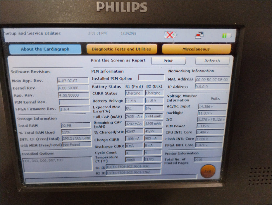 Philips PageWriter TC30 Cardiograph without PIM