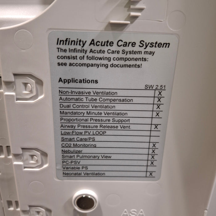 Draeger Medical Evita Infinity V500 Ventilator