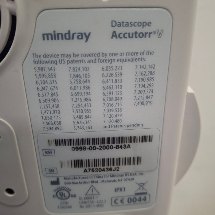 Mindray Datascope Accutorr V Vital Signs Monitor