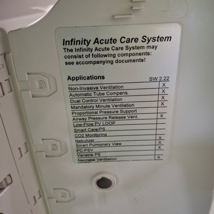 Draeger Medical Draeger Medical Evita Infinity V500 Ventilator Respiratory reLink Medical