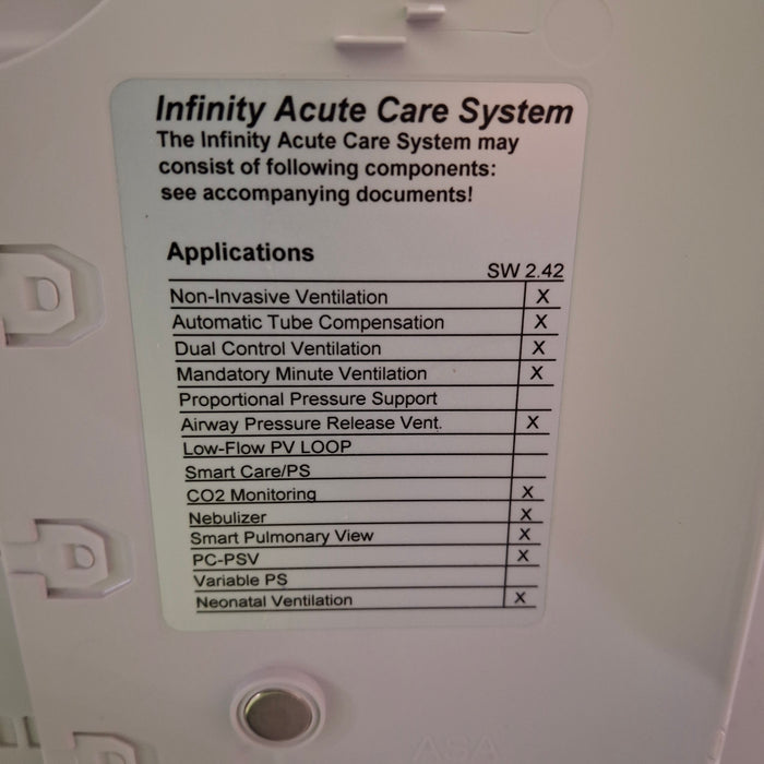Draeger Medical Draeger Medical Evita Infinity V500 Ventilator Respiratory reLink Medical