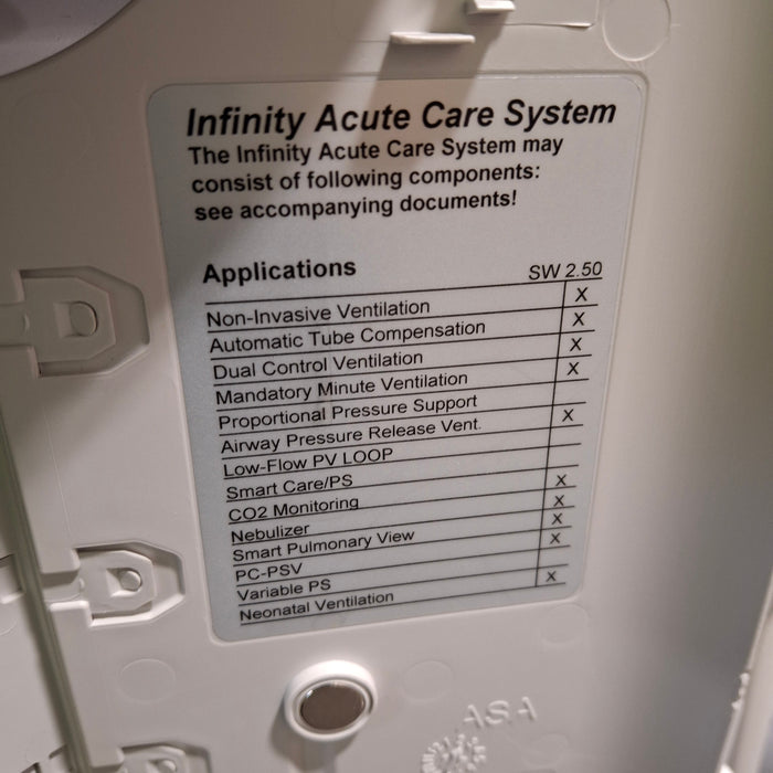 Draeger Medical Draeger Medical Evita Infinity V500 Ventilator Respiratory reLink Medical