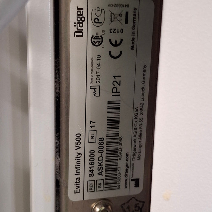 Draeger Medical Evita Infinity V500 Ventilator