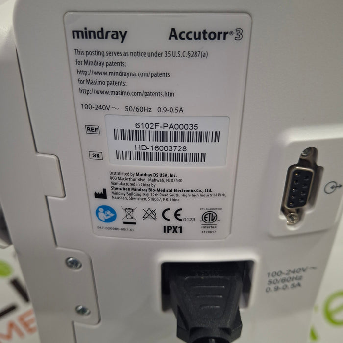 Mindray Accutorr 3 Vital Signs Monitor