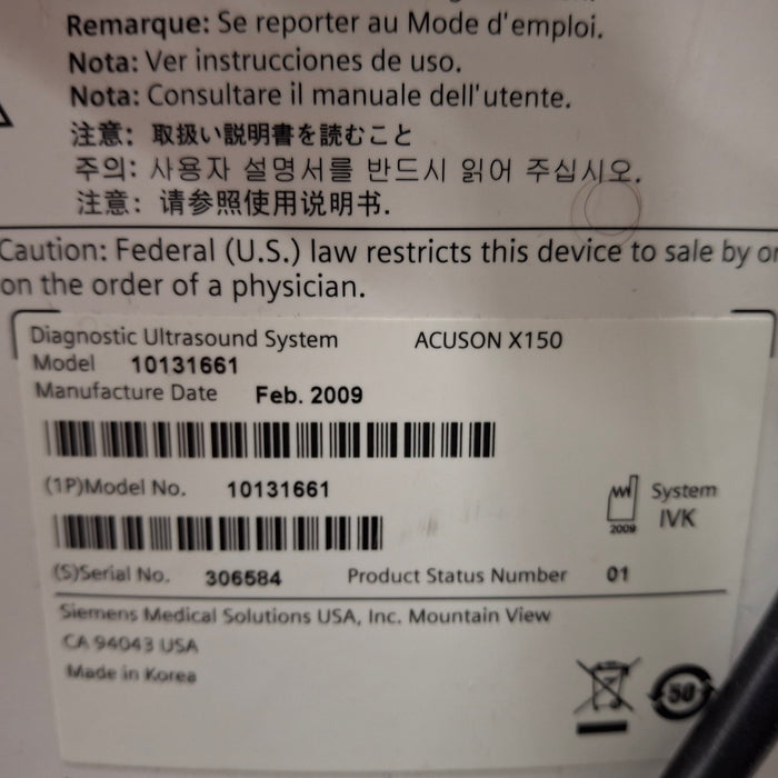 Siemens Siemens Acuson X150 Ultrasound Ultrasound reLink Medical