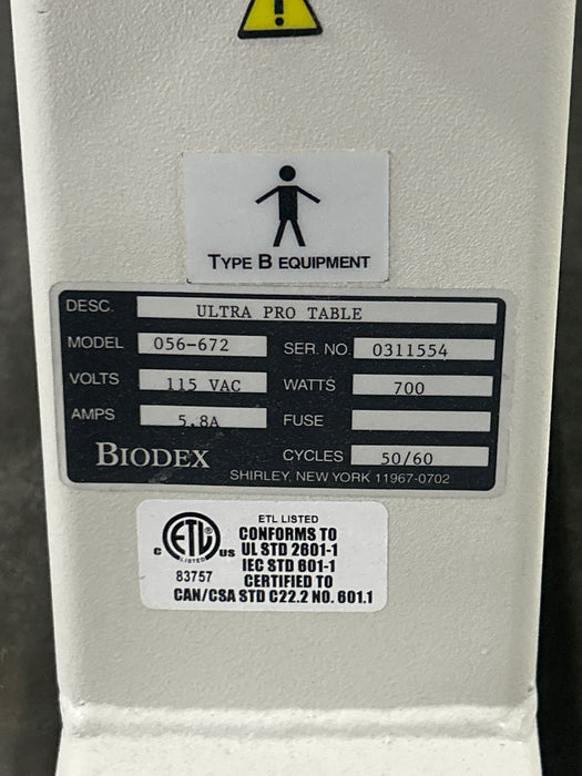 Biodex 056-672 Ultra Pro Table