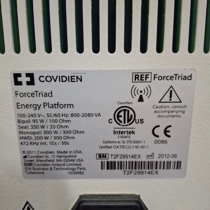 Covidien Force Triad 3.5 Electrosurgical Unit