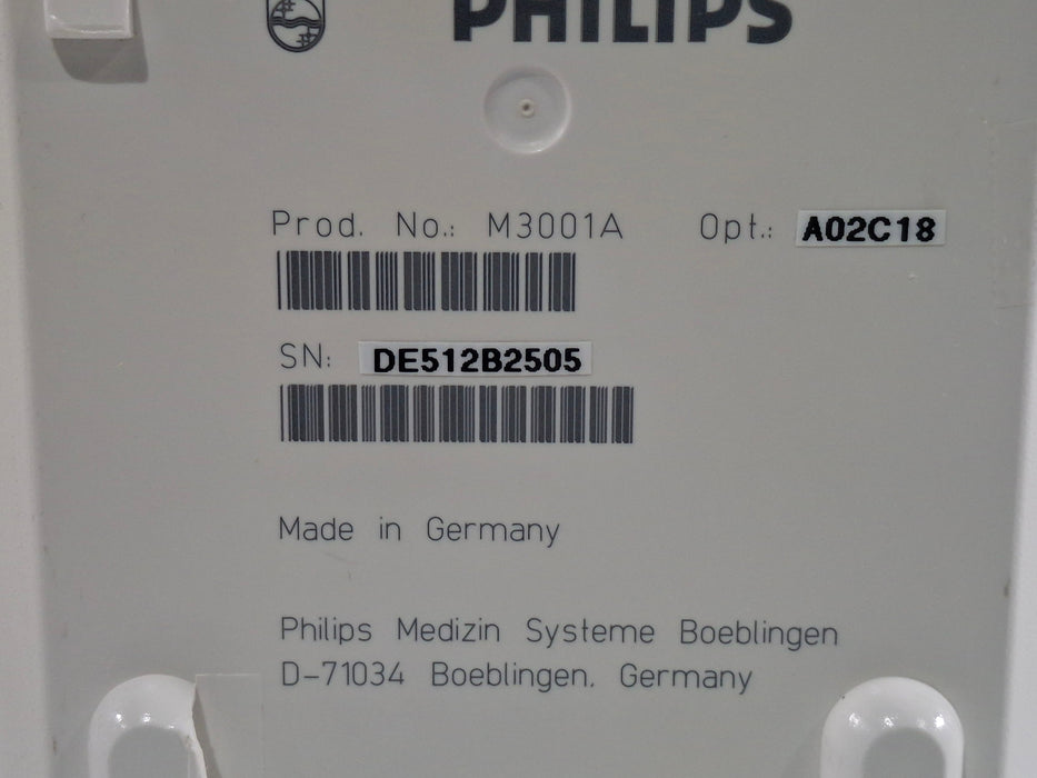 Philips M3001A-A02C18 OxiMax SpO2, NIBP, 12 lead ECG, Temp, IBP MMS Module