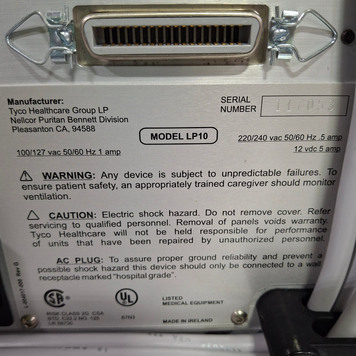 Puritan Bennett Puritan Bennett LP10 Portable Volume Ventilator Respiratory reLink Medical