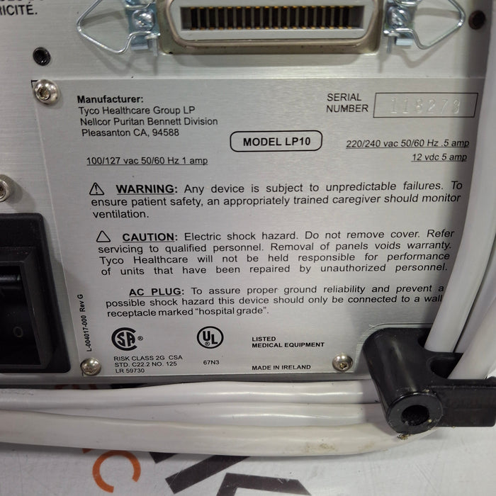 Puritan Bennett Puritan Bennett LP10 Portable Volume Ventilator Respiratory reLink Medical