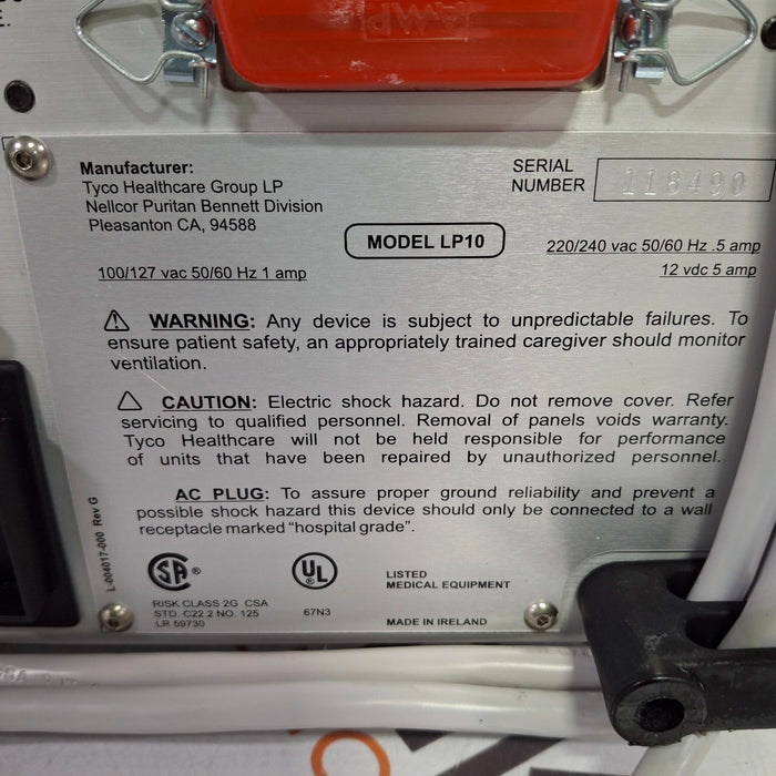 Puritan Bennett LP10 Portable Volume Ventilator