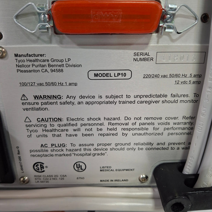 Puritan Bennett LP10 Portable Volume Ventilator