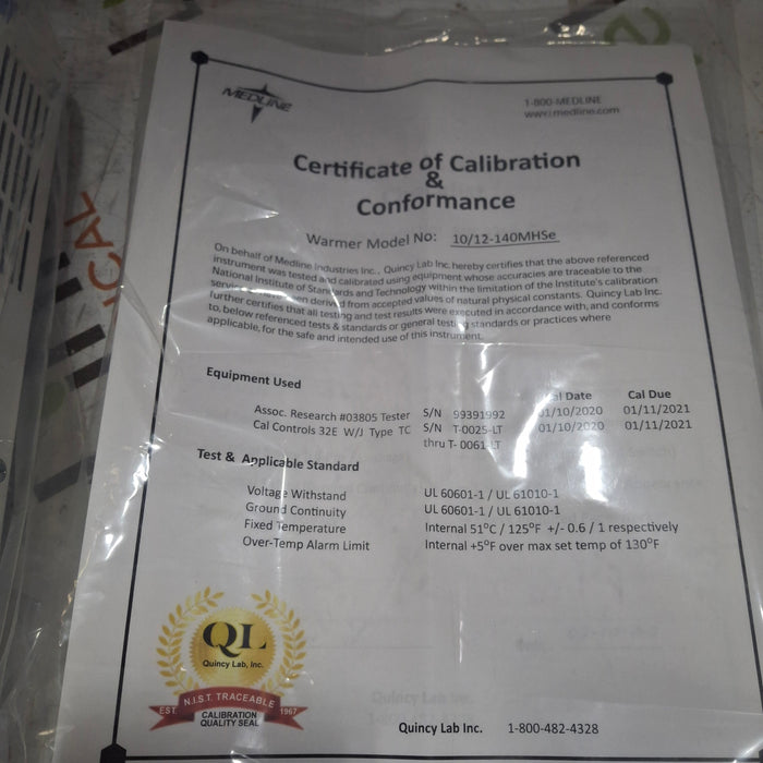 Quincy Labs Medline 12-140MHSE Intelligent Warmer