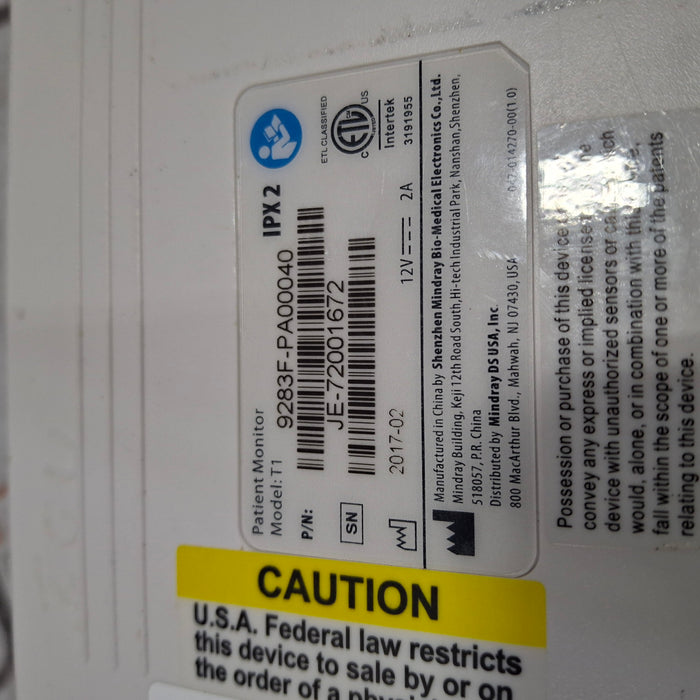 Mindray Mindray T1 Transport Monitor Patient Monitors reLink Medical