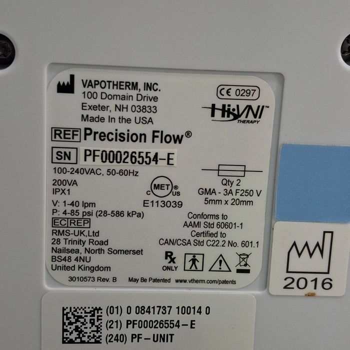 Vapotherm Vapotherm Precision Flow Meter Humidifier Respiratory reLink Medical