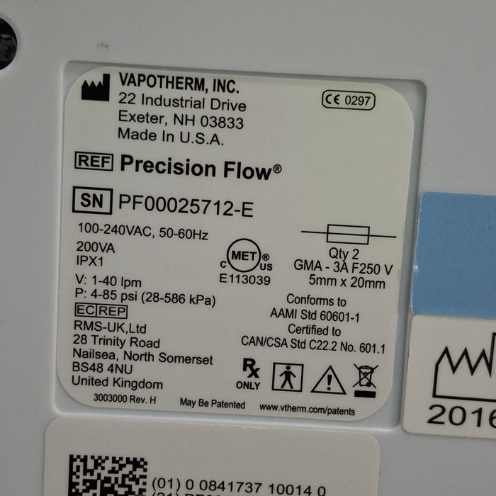 Vapotherm Vapotherm Precision Flow Meter Humidifier Respiratory reLink Medical
