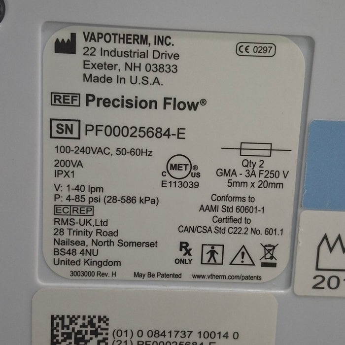 Vapotherm Precision Flow Meter Humidifier