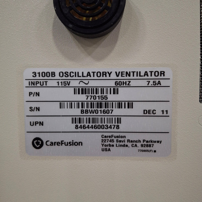 CareFusion CareFusion SensorMedics 3100B Ventilator Respiratory reLink Medical