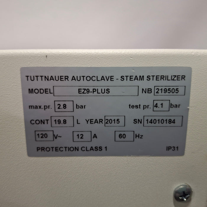 Tuttnauer Tuttnauer EZ9 Plus Autoclave Sterilizers & Autoclaves reLink Medical