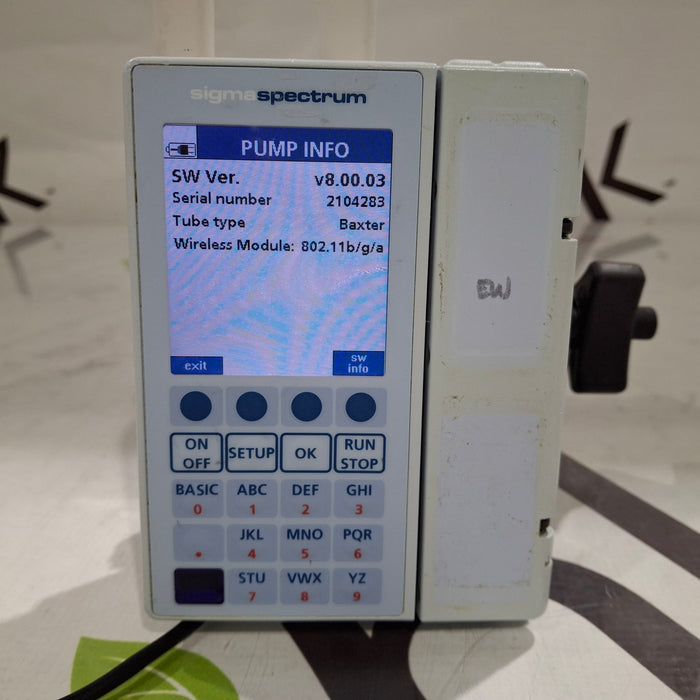 Baxter Baxter Sigma Spectrum 8.00.03 w/ A/B/G/N Battery Infusion Pump Infusion Pump reLink Medical