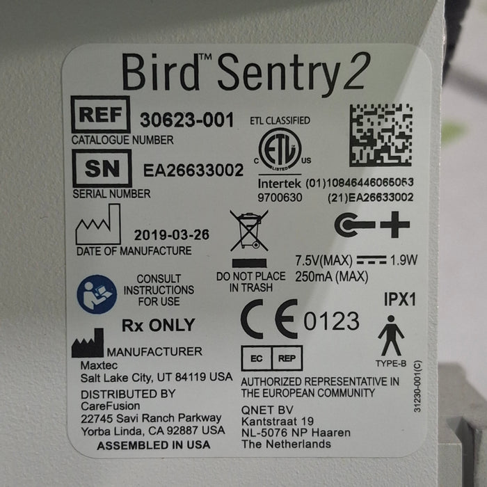 CareFusion CareFusion Bird Sentry 2 High Flow Air/Oxygen Blender Respiratory reLink Medical