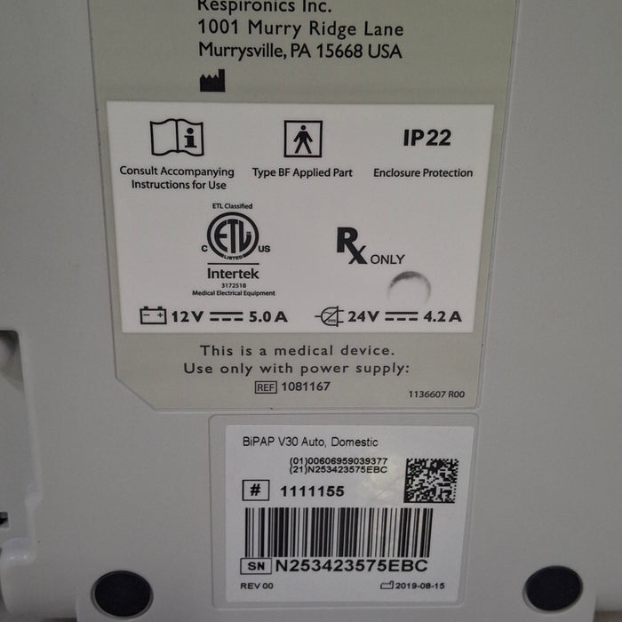 Philips Philips BiPAP V30 Auto Airway Management System Respiratory reLink Medical