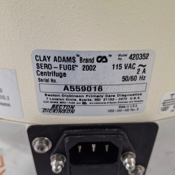 Clay Adams Clay Adams 420352 Sero-fuge 2002 2-Speed Centrifuge Centrifuges reLink Medical