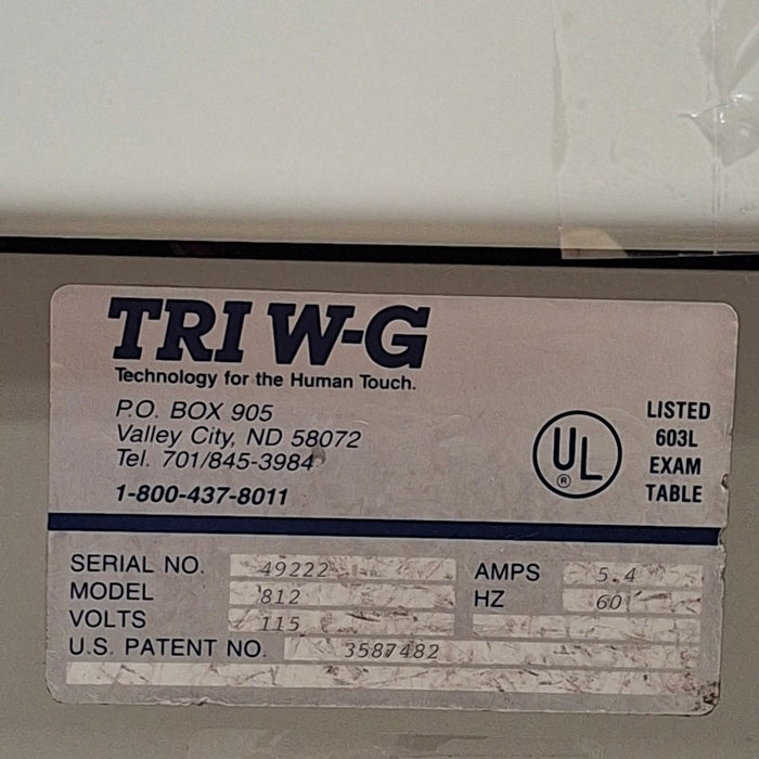 Tri W-G, Inc Tri W-G, Inc 812 Exam Table Exam Chairs / Tables reLink Medical