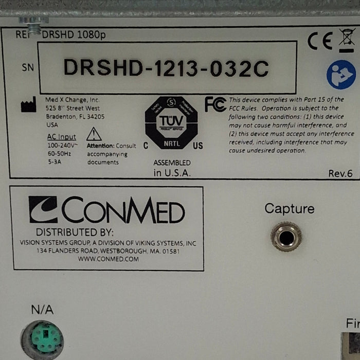 ConMed DRSHD 1080p HD Digital Recording System/image Capture System