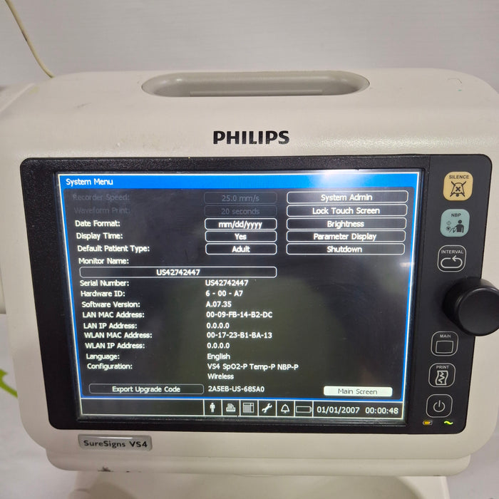 Philips SureSigns VS4 Vital Signs Monitor