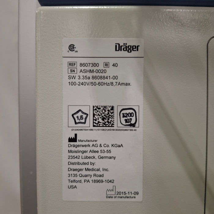 Draeger Medical Draeger Medical Fabius MRI Anesthesia Machine Anesthesia reLink Medical