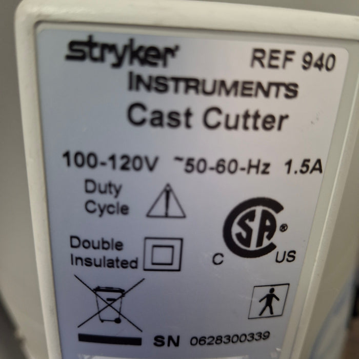 Stryker Stryker 940 Cast Saw with 986 Cast Vac Surgical Power Instruments reLink Medical