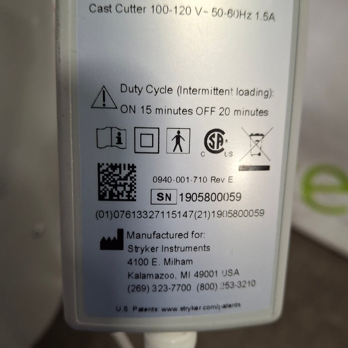 Stryker Stryker 940 Cast Saw with 986 Cast Vac Surgical Power Instruments reLink Medical