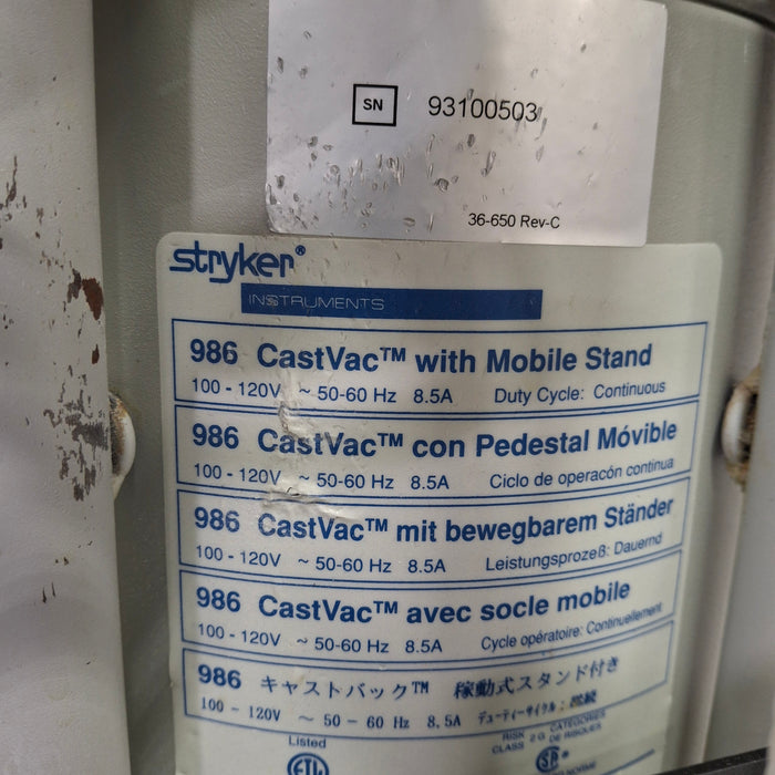 Stryker Stryker 940 Cast Saw with 986 Cast Vac Surgical Power Instruments reLink Medical