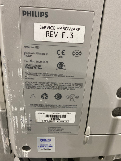 Philips Philips IE33 F-G Cart Ultrasound Ultrasound reLink Medical