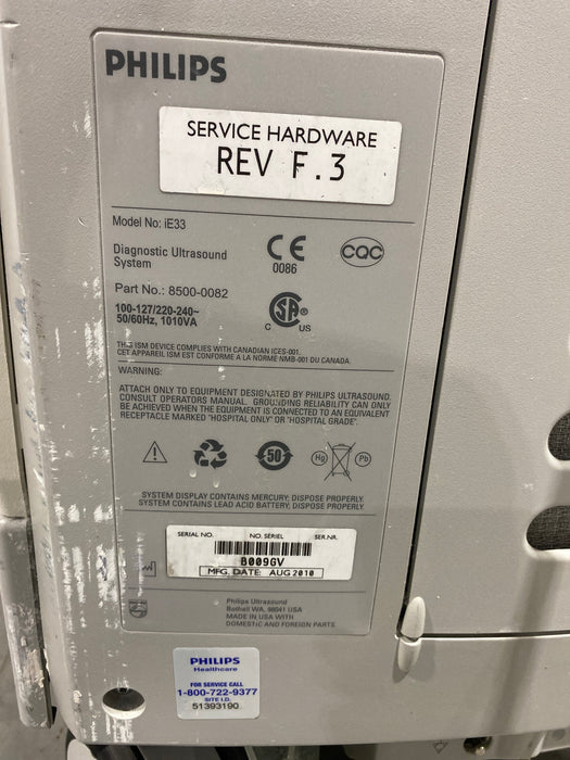 Philips Philips IE33 F-G Cart Ultrasound Ultrasound reLink Medical