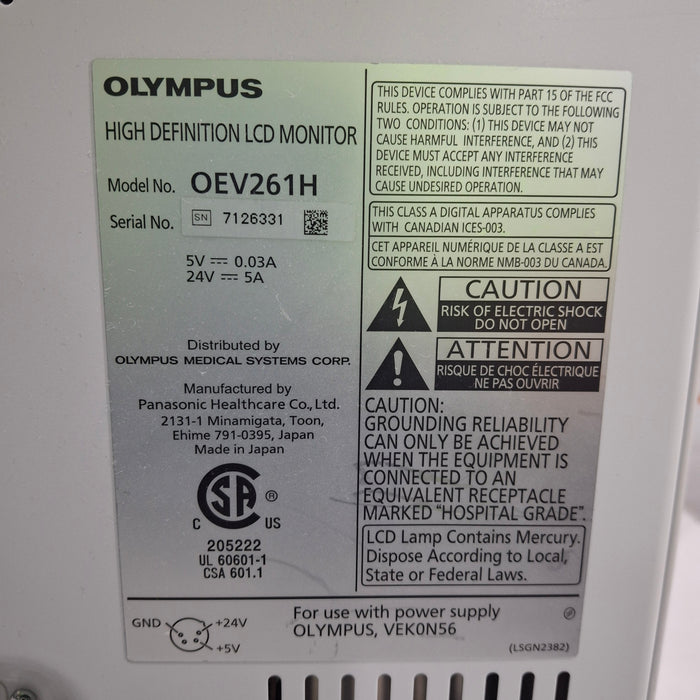 Olympus Olympus OEV261H 26" LCD Endoscopy Monitor Flexible Endoscopy reLink Medical