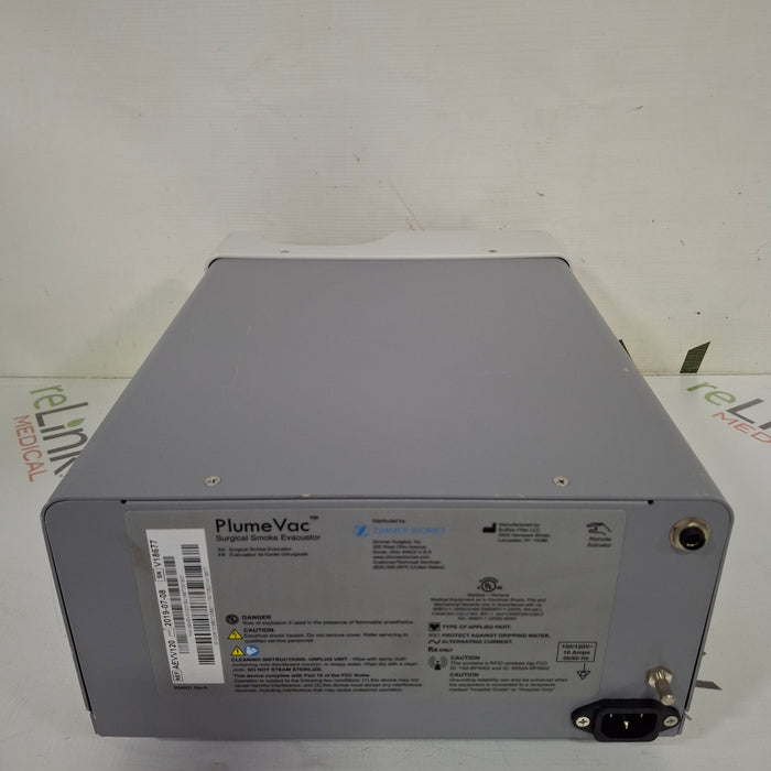 Zimmer Zimmer PlumeVac AEVV120 Surgical Smoke Evacuator Surgical Equipment reLink Medical