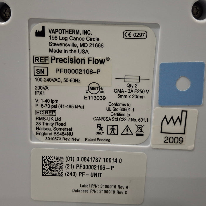 Vapotherm Vapotherm Precision Flow Meter Humidifier Respiratory reLink Medical